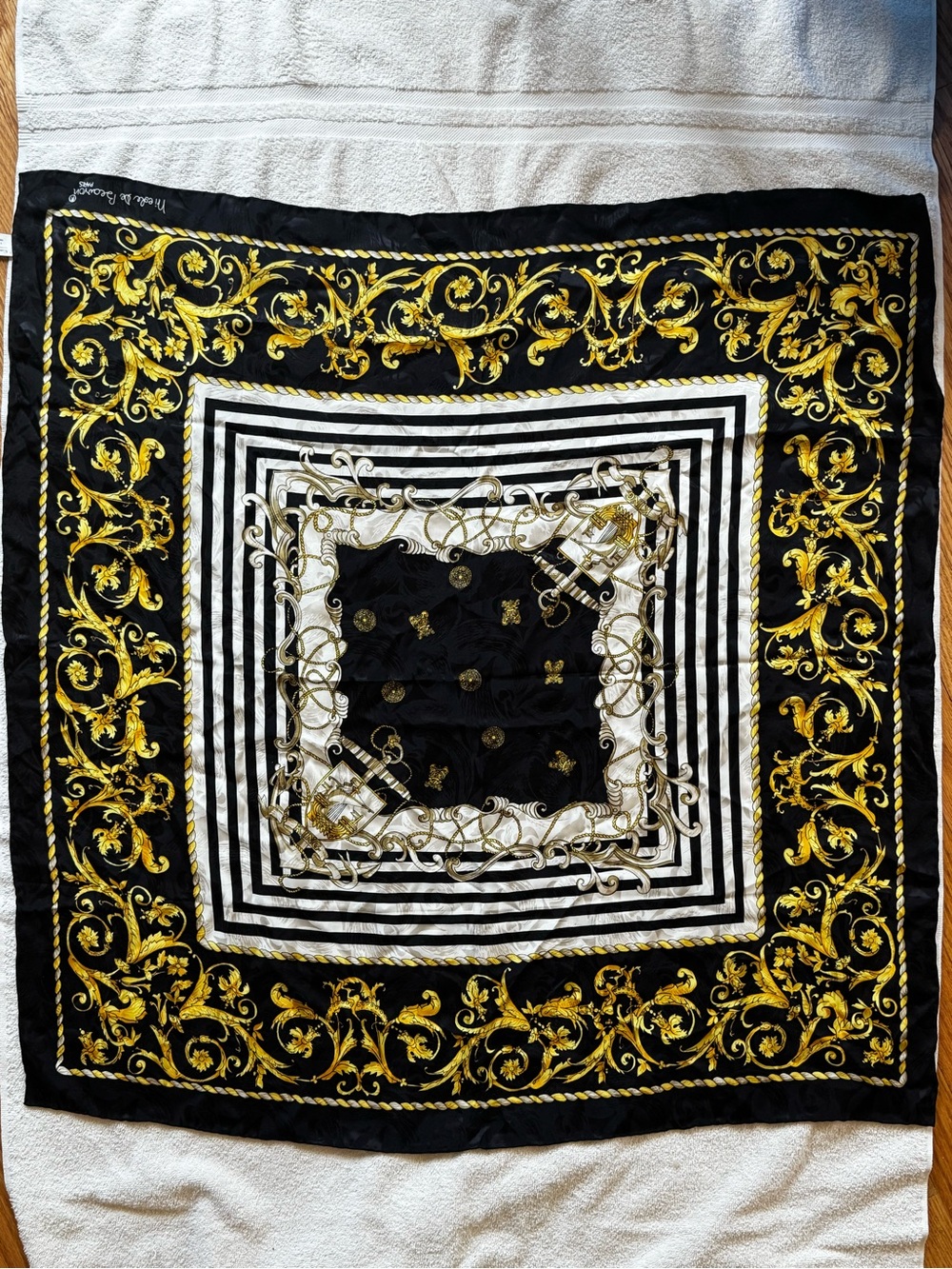 Black & Gold Silk Scarf